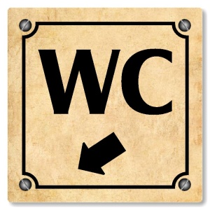 WC vlevo dolů, 80x80mm, pergamen, Kansas